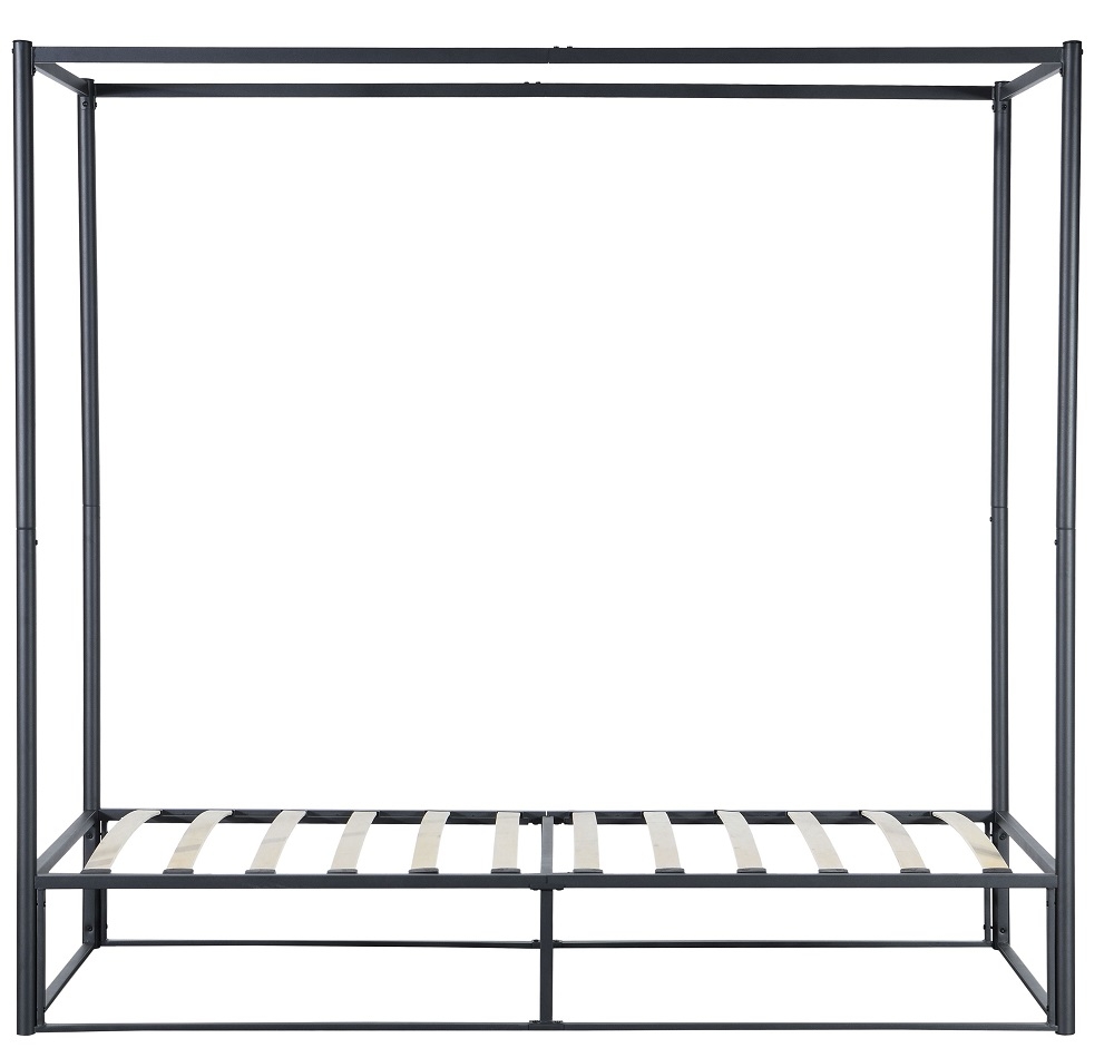Product photograph of Farringdon Black Metal Four Poster Bed - Comes In 3ft Single 4ft Small Double And 4ft 6in Double Size Options from Choice Furniture Superstore.